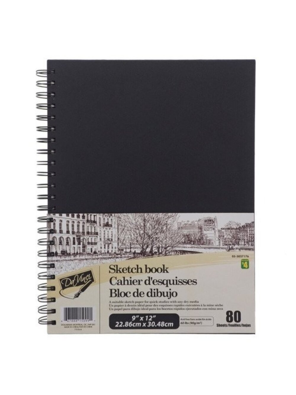 DaVinci 9" x 12" Spiral Sketchbook - 80 Sheets (Brand New)